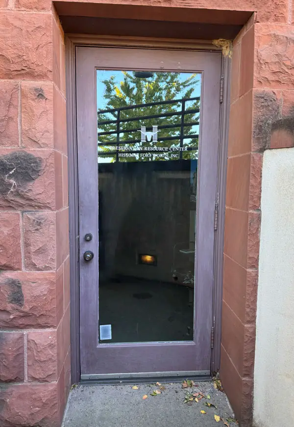 Historic Fort Worth's Preservation Resource Center Door